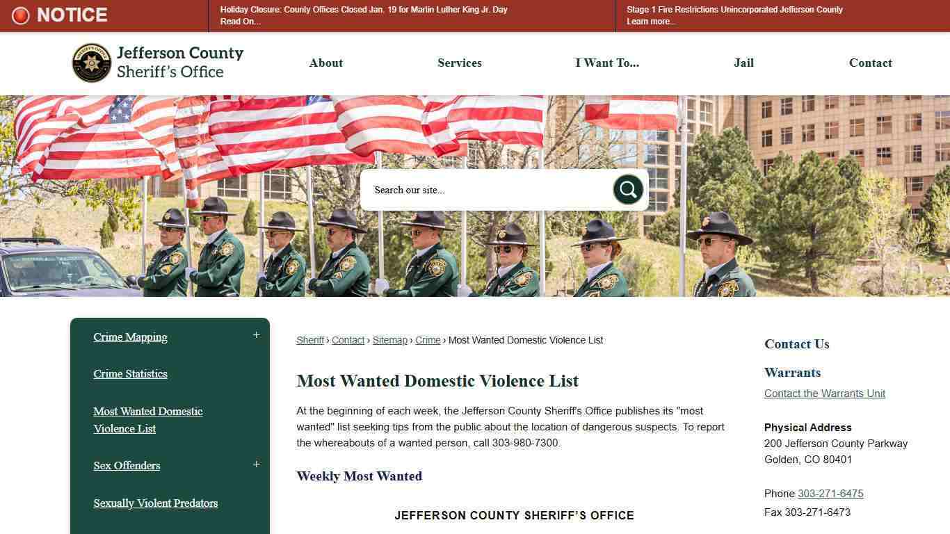 Most Wanted Domestic Violence List | Jefferson County, CO